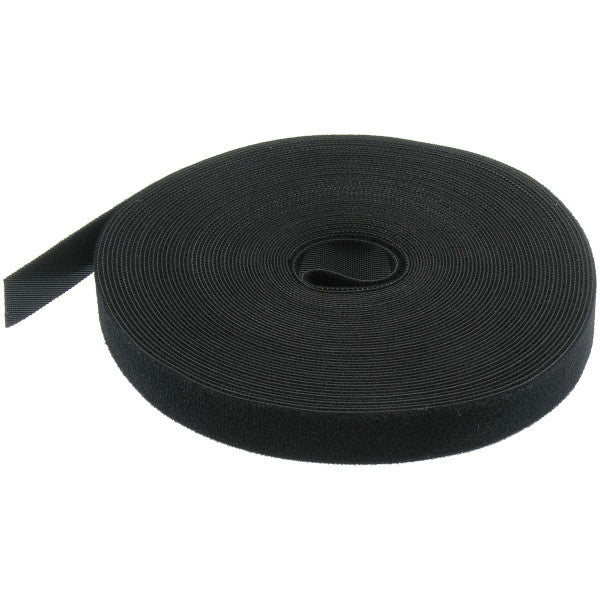 0.8" x 50 ft. Wrap Strap Hook and Loop Black Roll