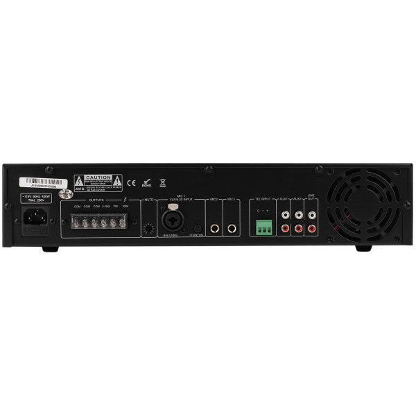 Dayton Audio DA240R 240W 2U Rack Mount Mixer-Amplifier 70V / 100V or 4 Ohm 3 Mic 2 Aux 1 Telephone