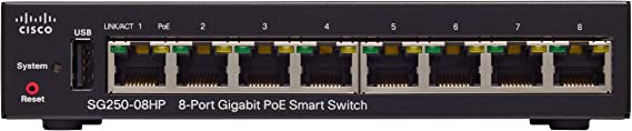 SG250-08HP Smart Switch | 8 Gigabit Ethernet 45W PoE Limited Lifetime Protection